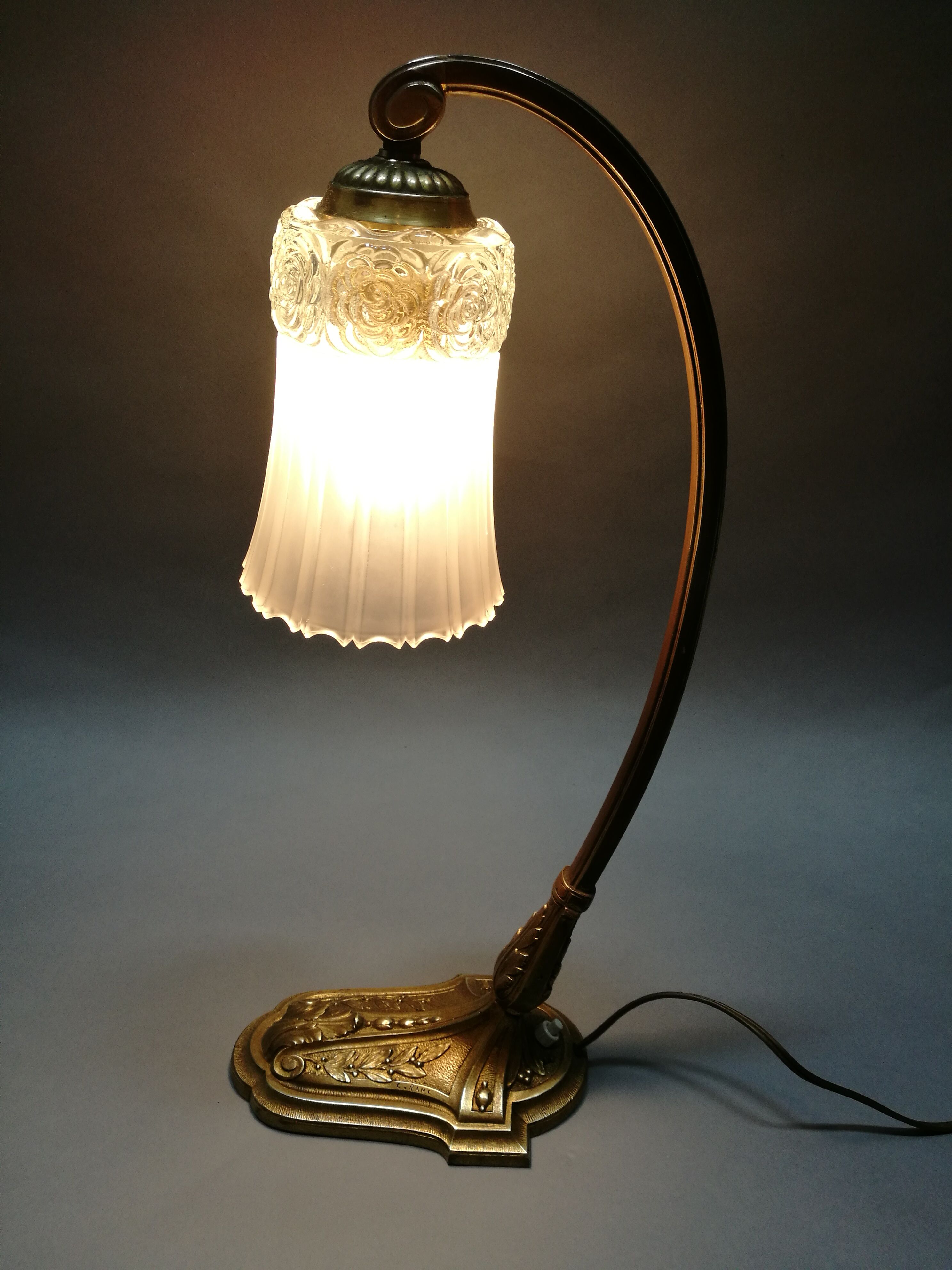 Lampe en bronze art deco 1930 Charles Ranc