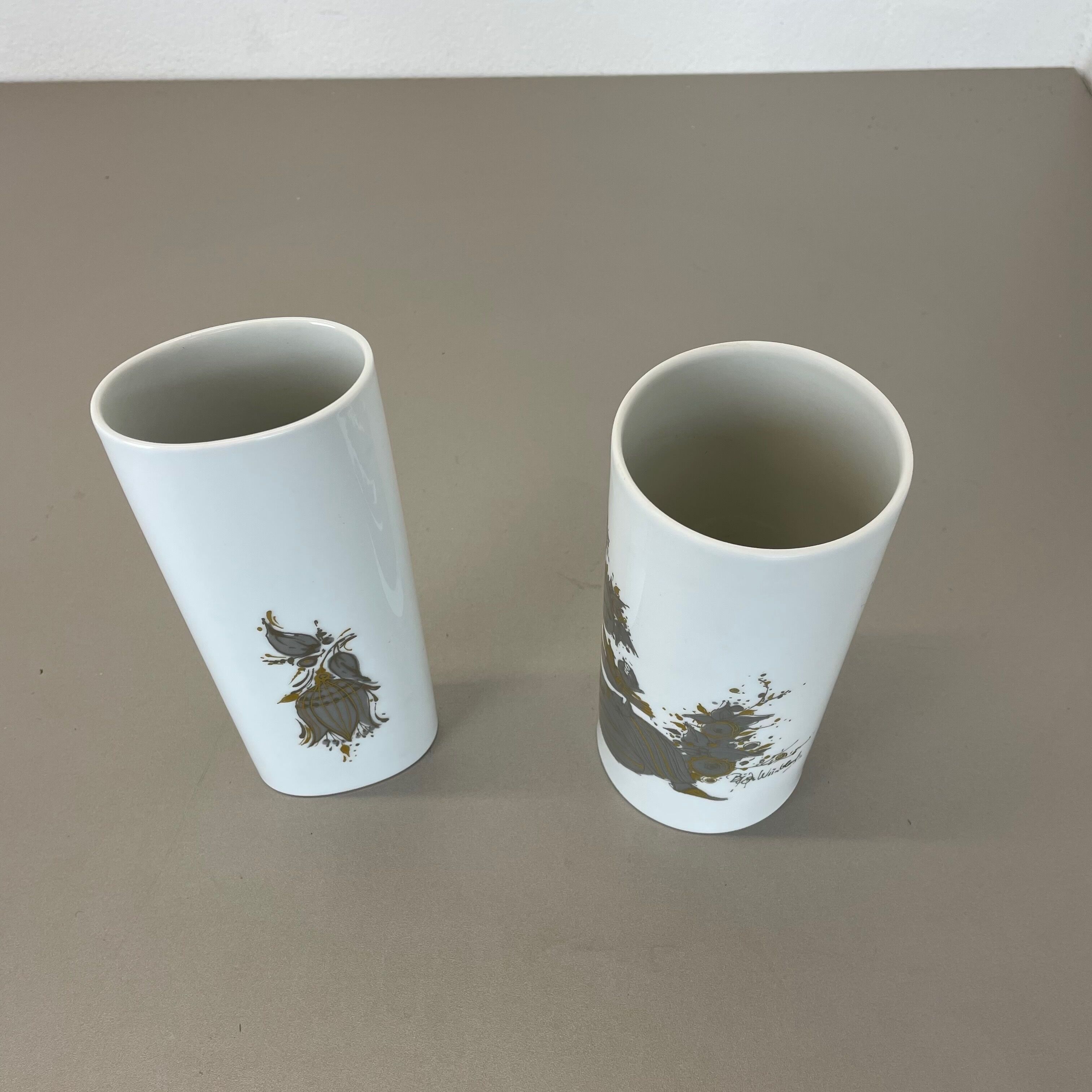 Set of 2 Porcelain Vase by Björn Wiinblad for Rosenthal Studio Line Germany 1970
