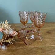 6 Rosaline twisted liqueur glasses