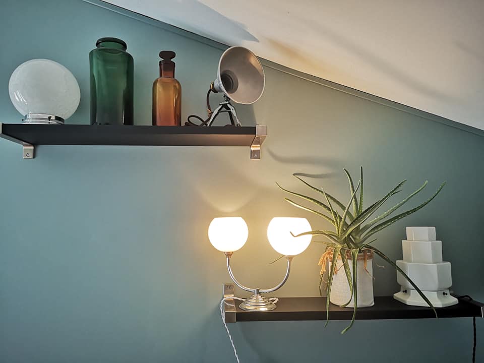 Table lamp globes opaline period art deco 1930