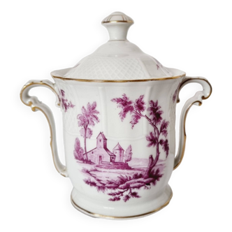 Sugar bowl in limoges porcelain by bermardaud b&co vincennes model from the 1900s-1920s