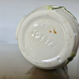 Ceramic vase, floral pattern, numbered and signed 70s 80s
