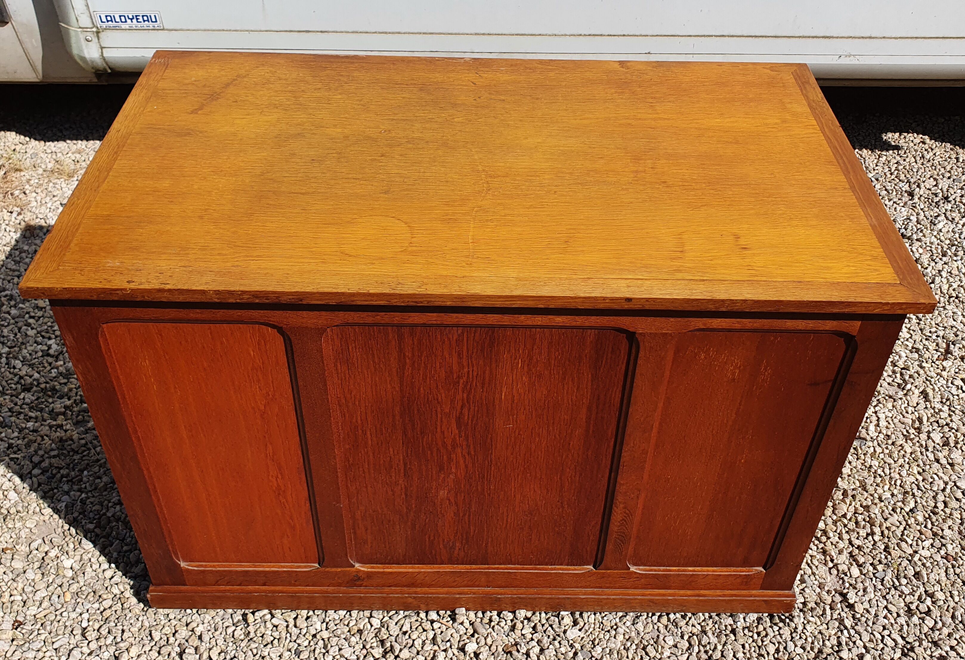 Vintage desk with double oak boxes