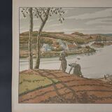 Lithograph by Henri Rivière Aspects of Nature - The River