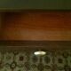 Varnished mahogany bedside table and brass 50s