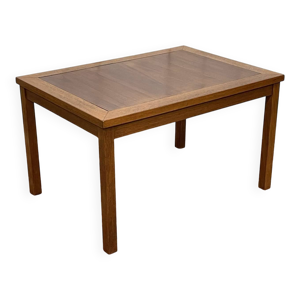 Table basse en teck et merisier des années 70