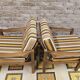 Pair of vintage Scandinavian armchairs with 2 Ottoman stools 1970