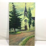 R. Rodrigue - Oil On Canvas “Protestant Church of Vésinet”