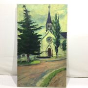 R. Rodrigue - Oil On Canvas “Protestant Church of Vésinet”