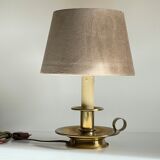 Solid brass and velvet candle holder lamp
