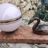 Old marble swan lamp