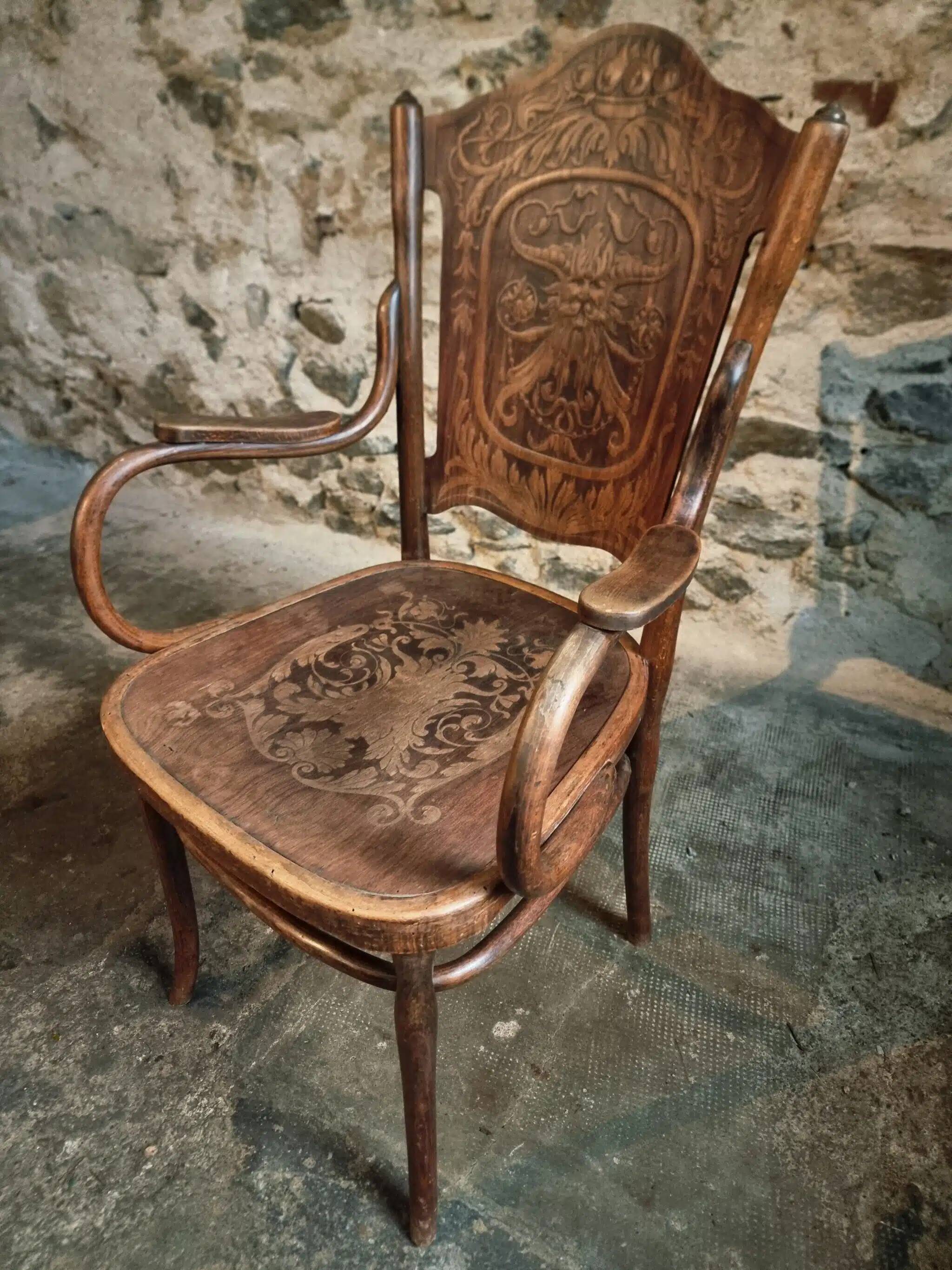 Jacob & Josef Kohn antique armchair, Vienna, circa 1900