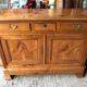 Antique low sideboard in solid cherry wood