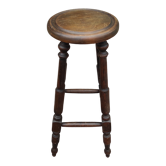 Tabouret en bois de bar ancien