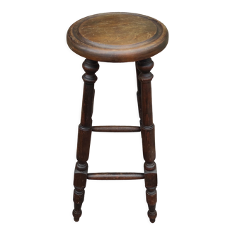 Tabouret en bois de bar ancien
