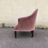 Pink velvet convertible armchair