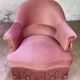 Fauteuil crapaud rose vintage