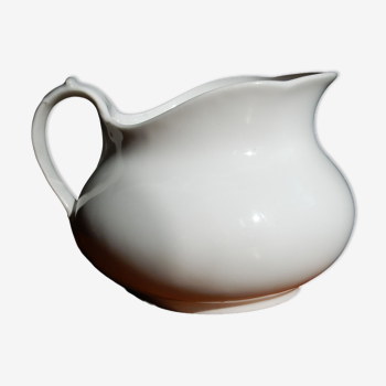 White ceramic water pitcher broc pot