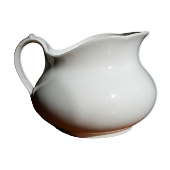 White ceramic water pitcher broc pot