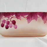 Glass paste garden vase model Rubis by Legras 1910