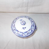 Round box in old Rouen faience