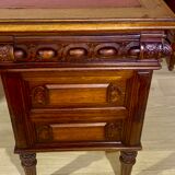 Renaissance style desk in solid oak, richly carved
