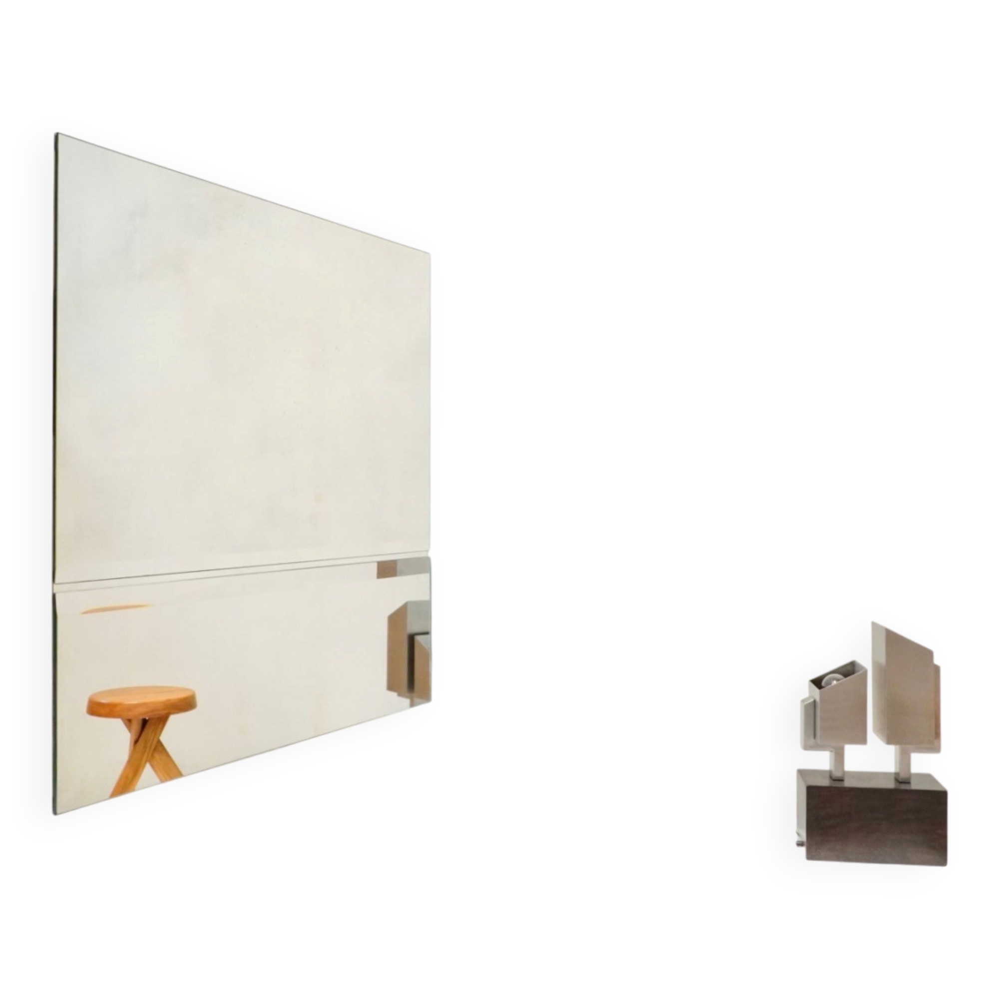 Michel Martens, Minimalist Glass Art Mirror 'Line'