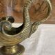 Bronze cup with green partial patina in the shape of a swan, Max le verrier