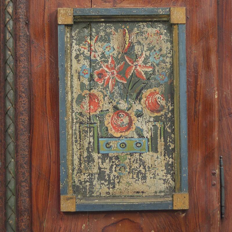 Painted Folk Art Bridal Cupboard