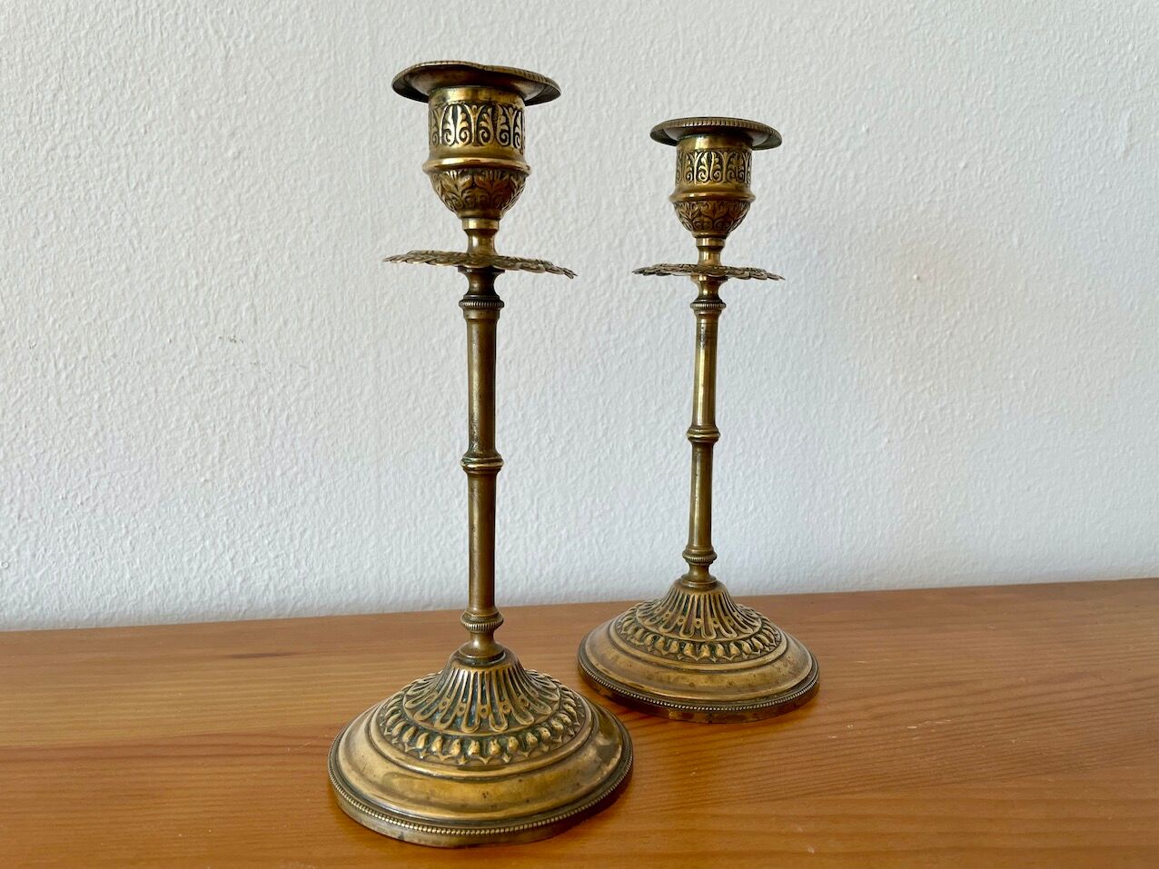 2 copper candle holders