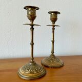 2 copper candle holders