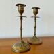 2 copper candle holders