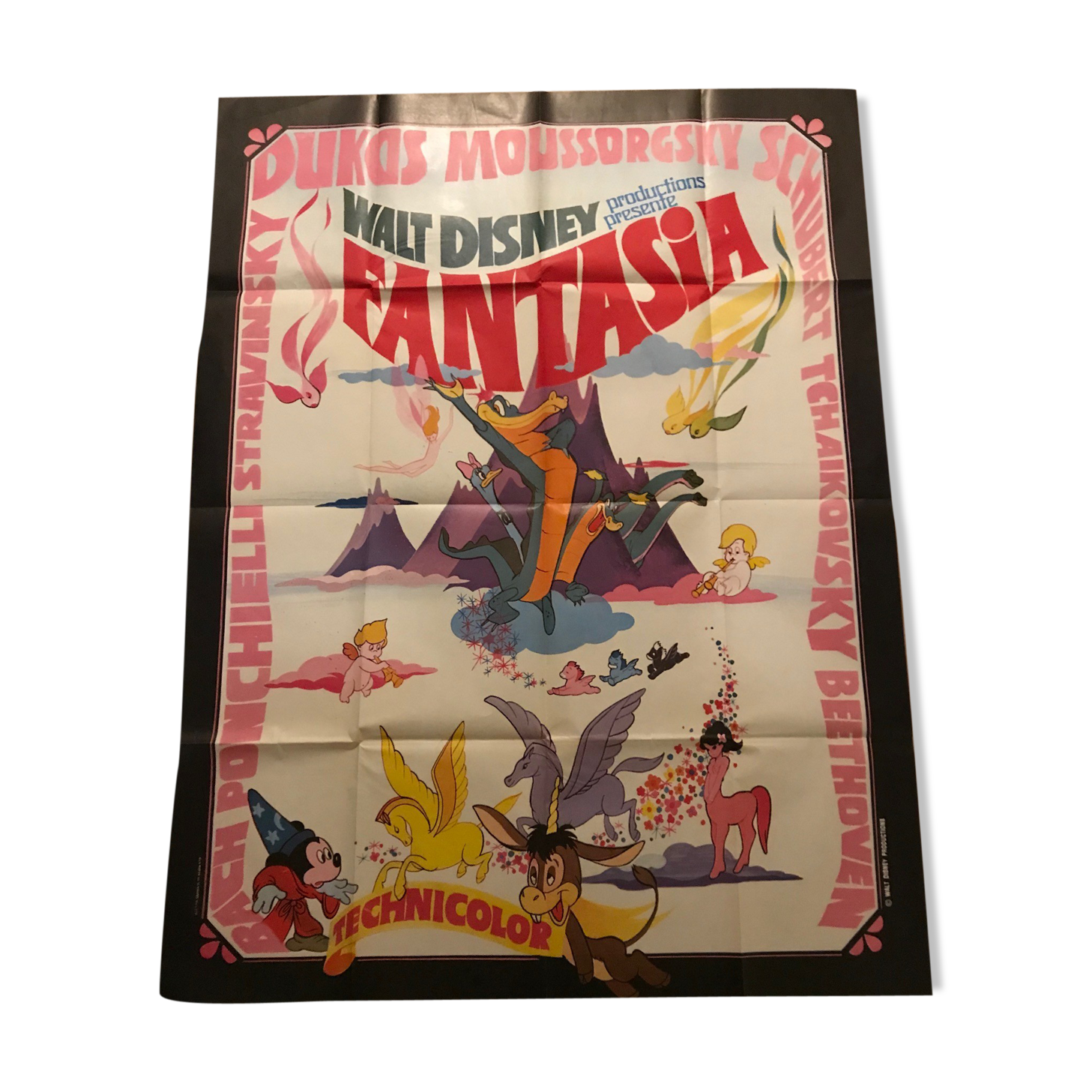 Vintage poster Disney fantasia 120 x 160 cm beautiful colors imp Saint MARTIN