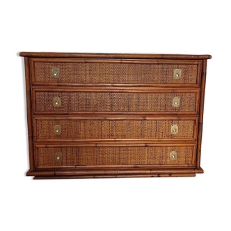 Dal Vera bamboo and rattan chest of drawers