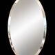 Vintage Oval Mirror Bevelled Glass Frameless – 1950s