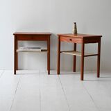 Paire de tables de chevet scandinaves en teck foncé des années 1950
