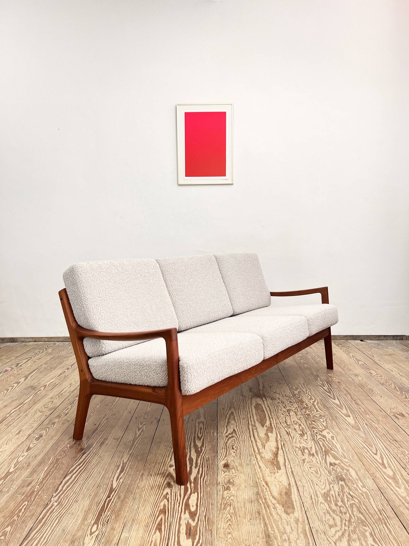 Mid Century Modern 3-Seat Sofa, Ole Wanscher for France & Son, Senator Teak, Danish Design Couch