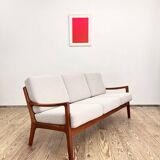 Mid Century Modern 3-Seat Sofa, Ole Wanscher for France & Son, Senator Teak, Danish Design Couch