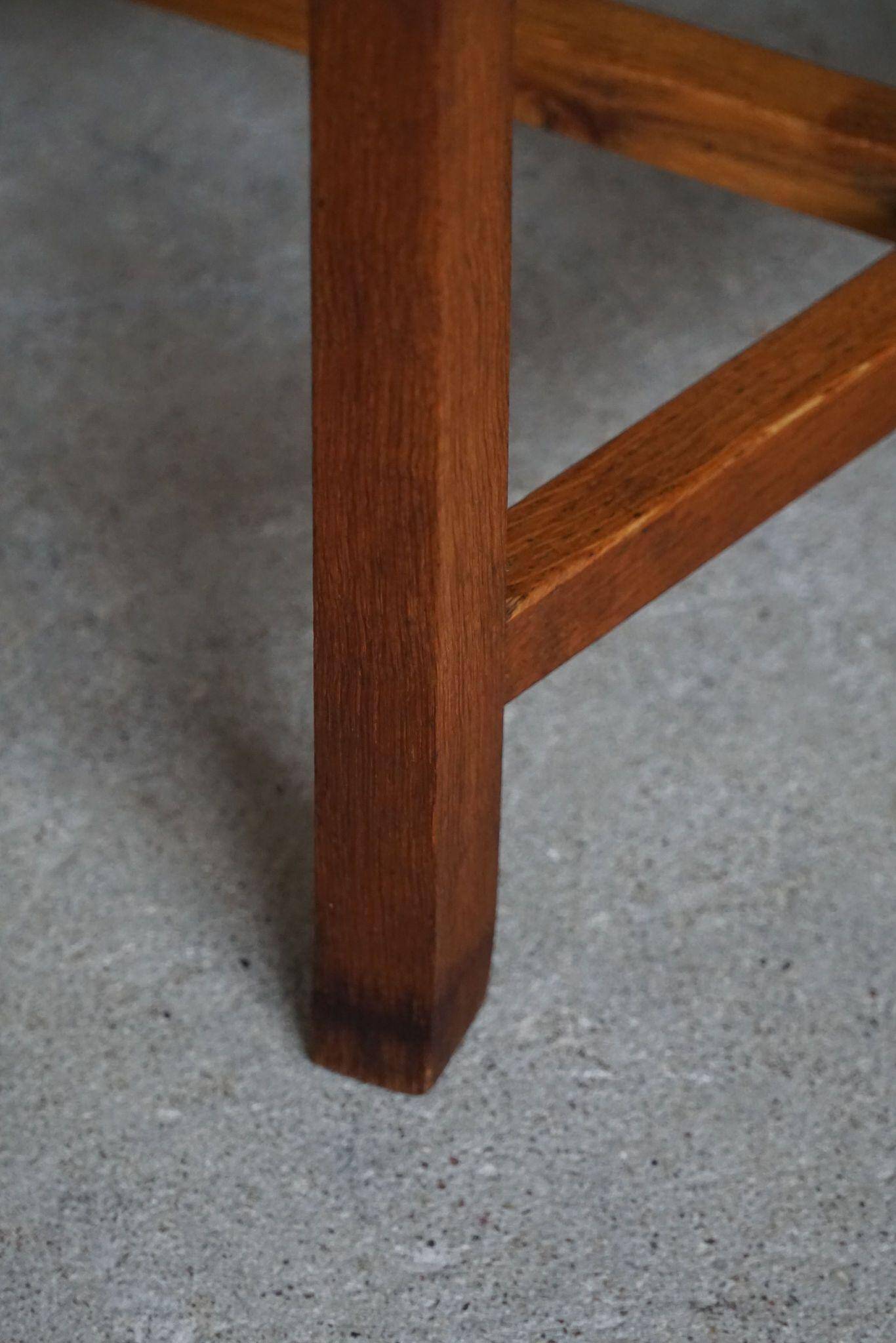 Classic Oak Armchair with Lambswool Upholstery, Mid-Century Danish, 1950s