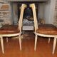 Pair of chairs carts Louis XVI garnish fine leather XIX