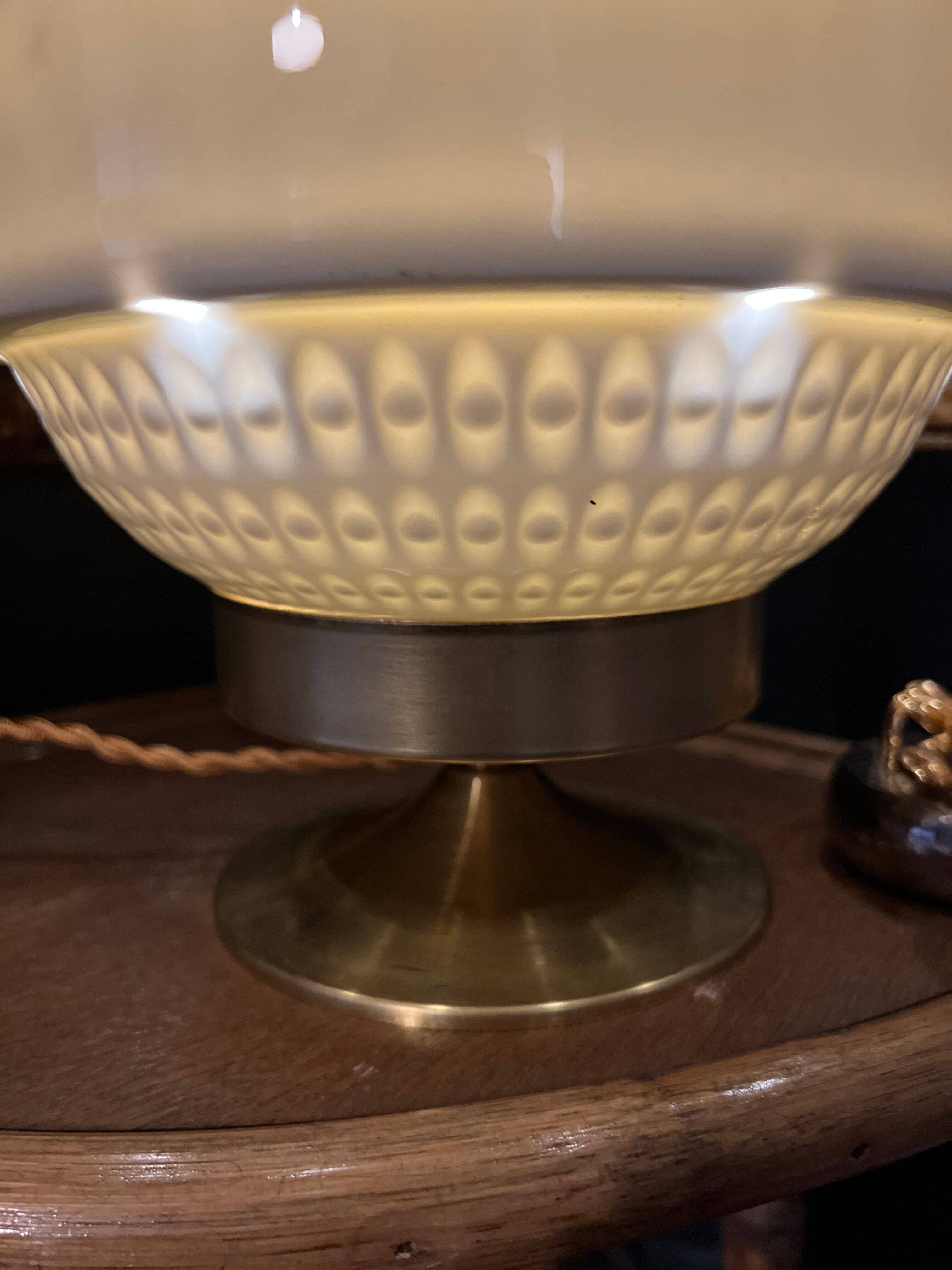 Vintage table lamp large porcelain globe Bernardaud Limoges J.J Prolongeau - Circa 1960