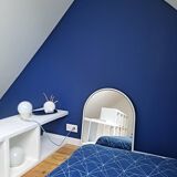 Arch mirror in white tubular steel frame from the 80s