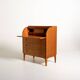 Scandinavian elm and burl wood secretary, 1950s/1960s