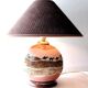 Unique ball lamp, hand-painted by Françoise Bertin