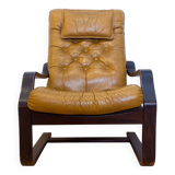 Danish Colored Leather Armchair, 1970s