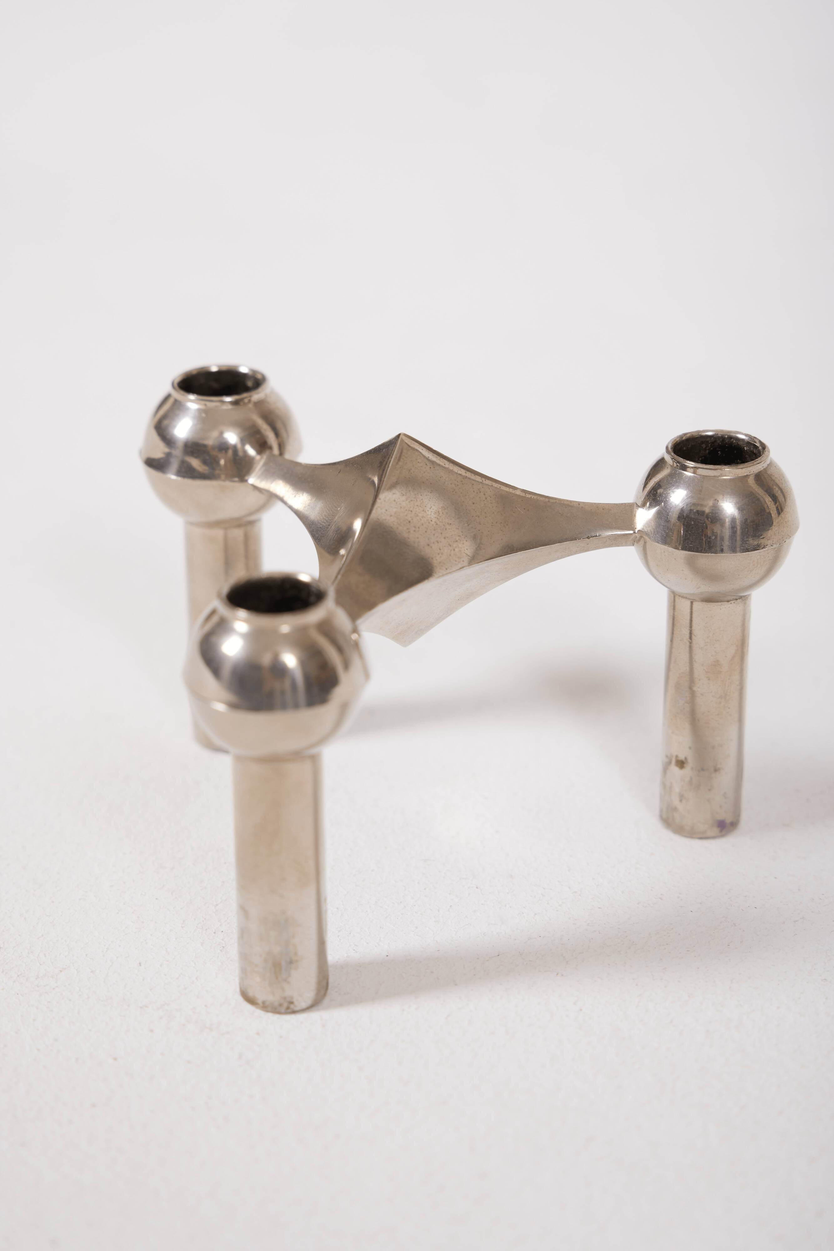 Bougeoir en métal "STOFF" Nagel, 1950s