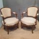 Pair of Louis XVI style armchairs