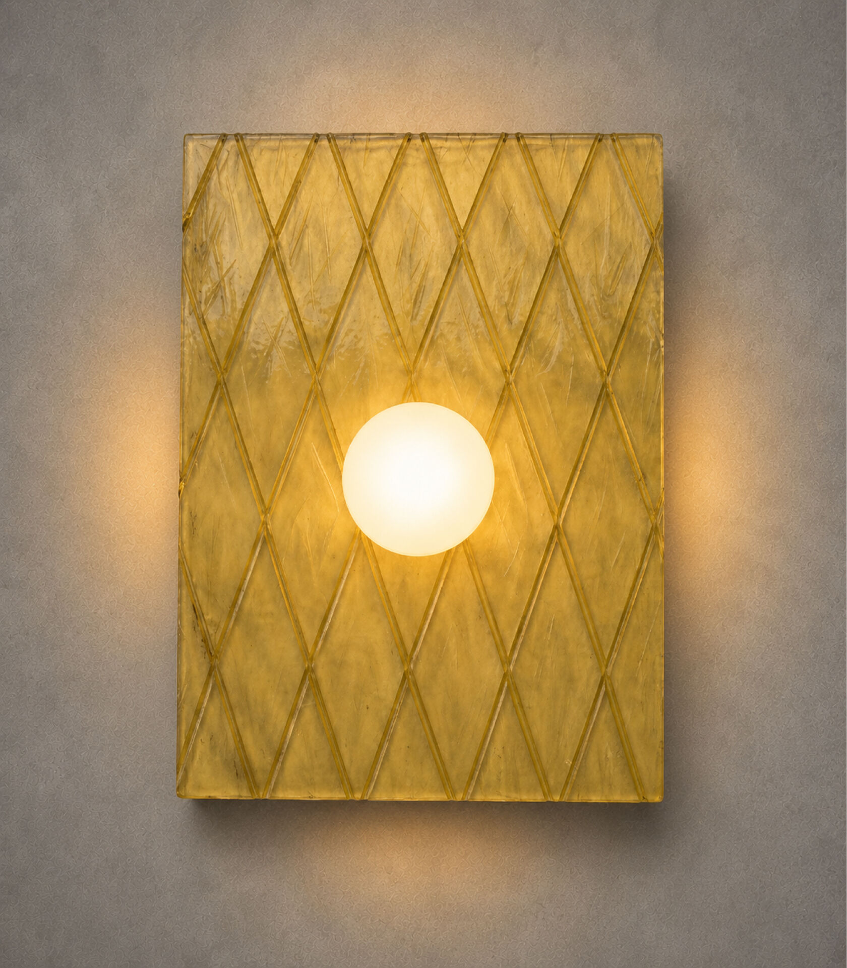 Golden yellow ceramic wall light