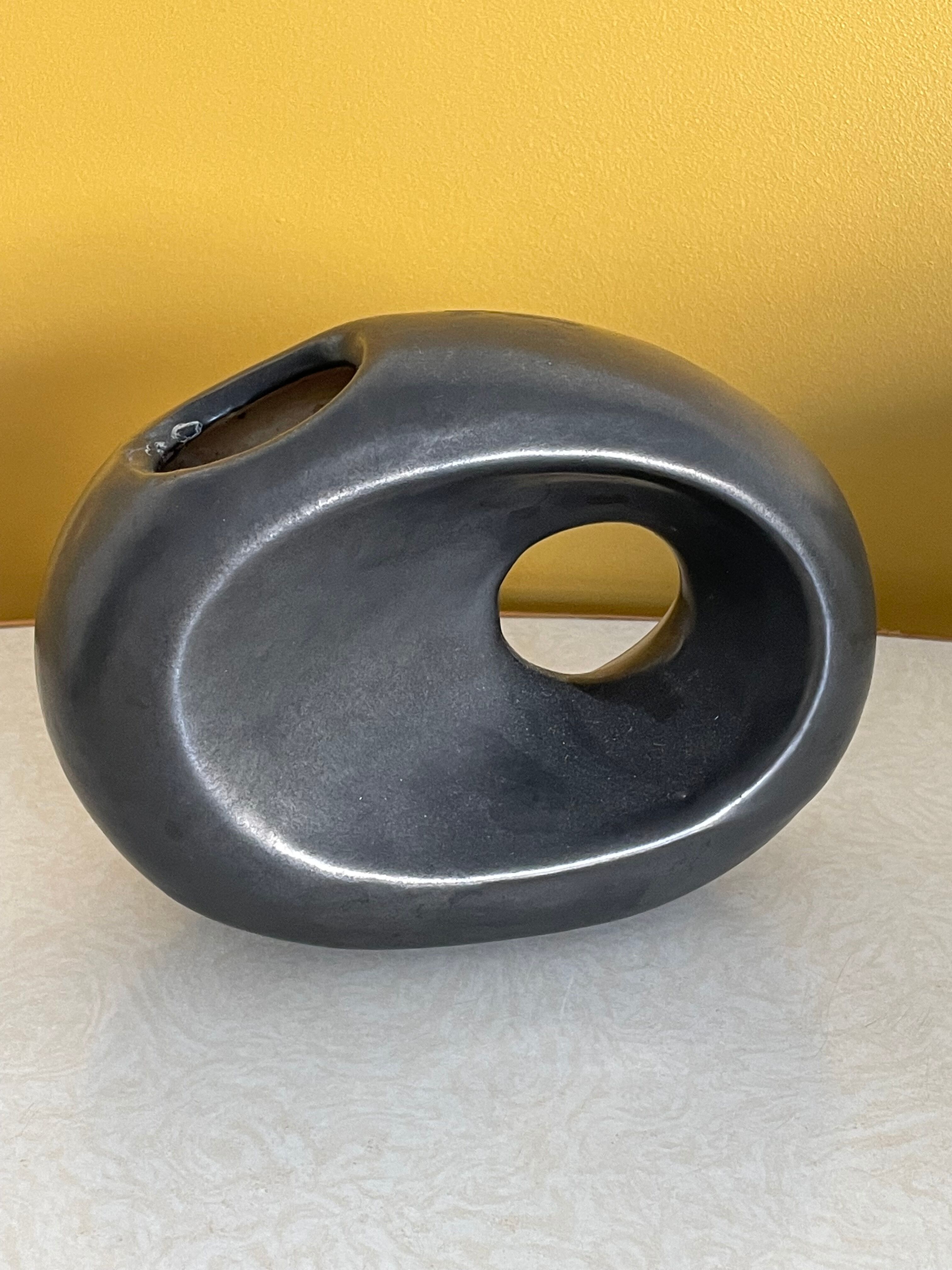 Matte black ceramic vase