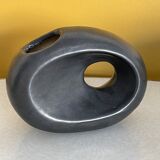Matte black ceramic vase